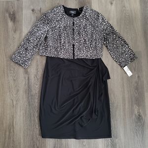 Dress Barn 2-Piece Dress Set Pebble and Sequins